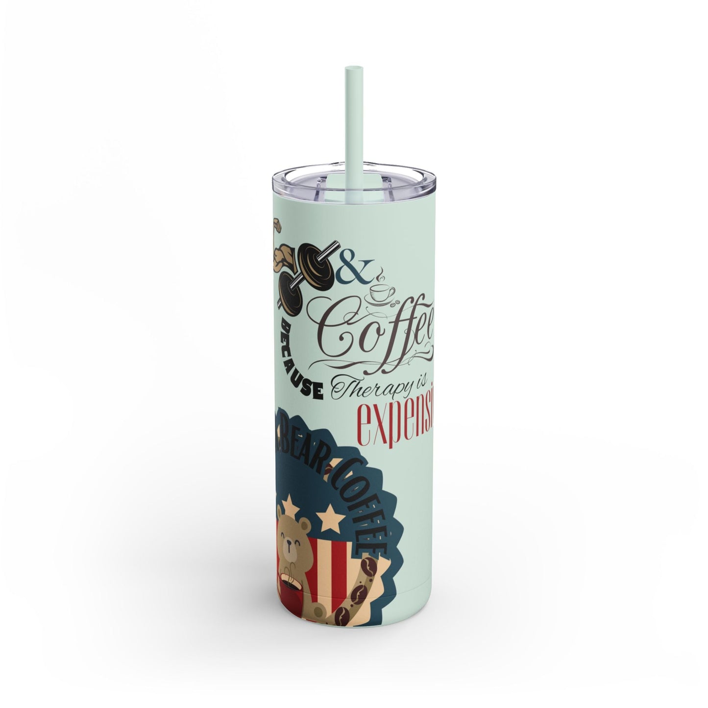 Gym & Coffee Skinny Matte Tumbler, 20oz-8