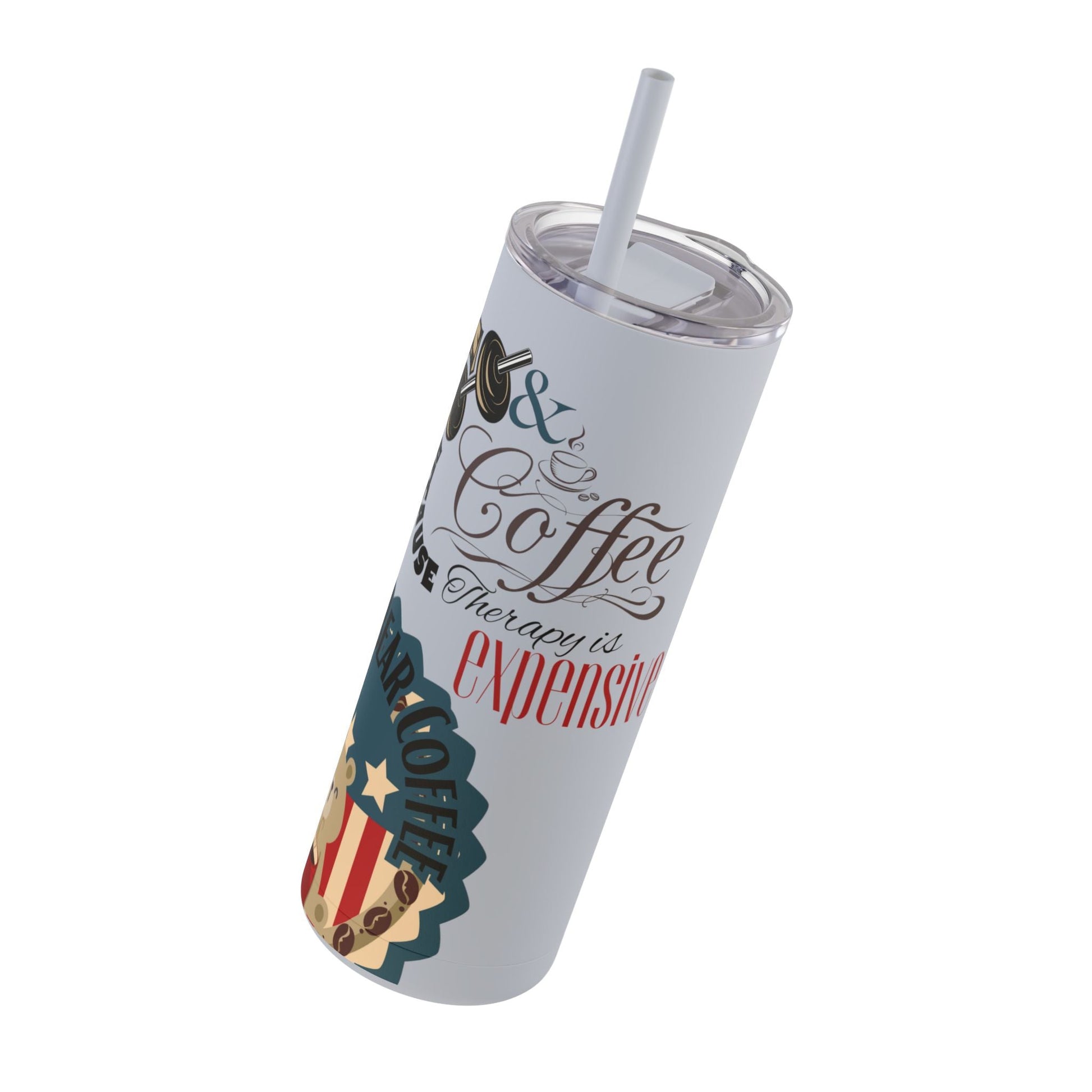 Gym & Coffee Skinny Matte Tumbler, 20oz-1