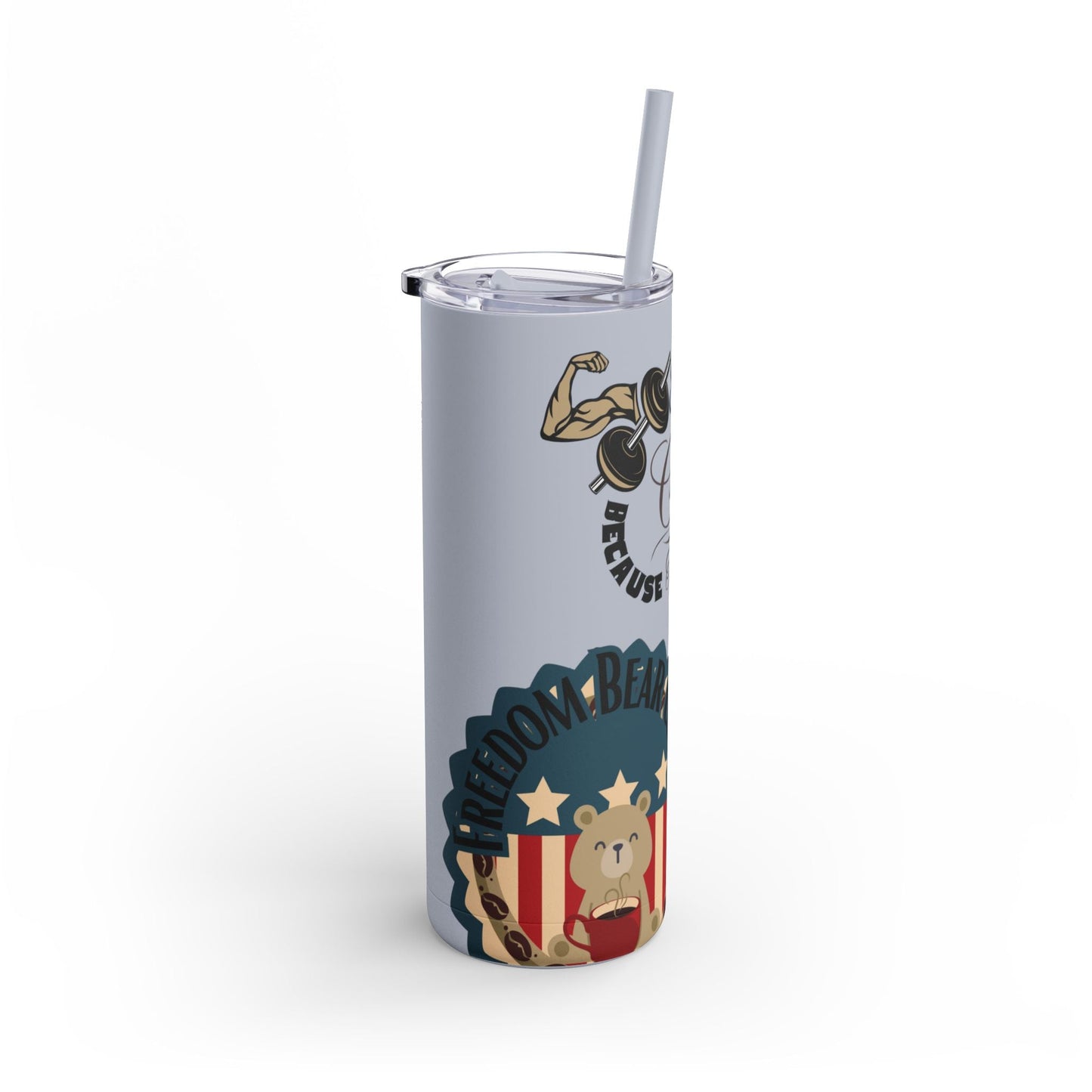 Gym & Coffee Skinny Matte Tumbler, 20oz-2