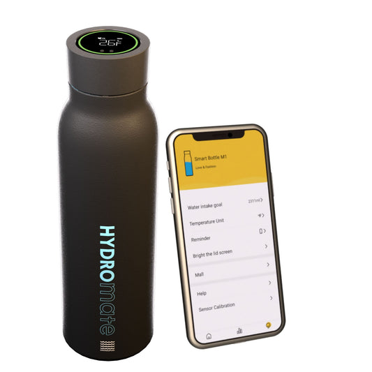 Hydromate Smart Water Bottles Stainless Steel Double Wall Tracks Water Intake & Creates Reminders-0