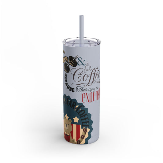 Gym & Coffee Skinny Matte Tumbler, 20oz-0