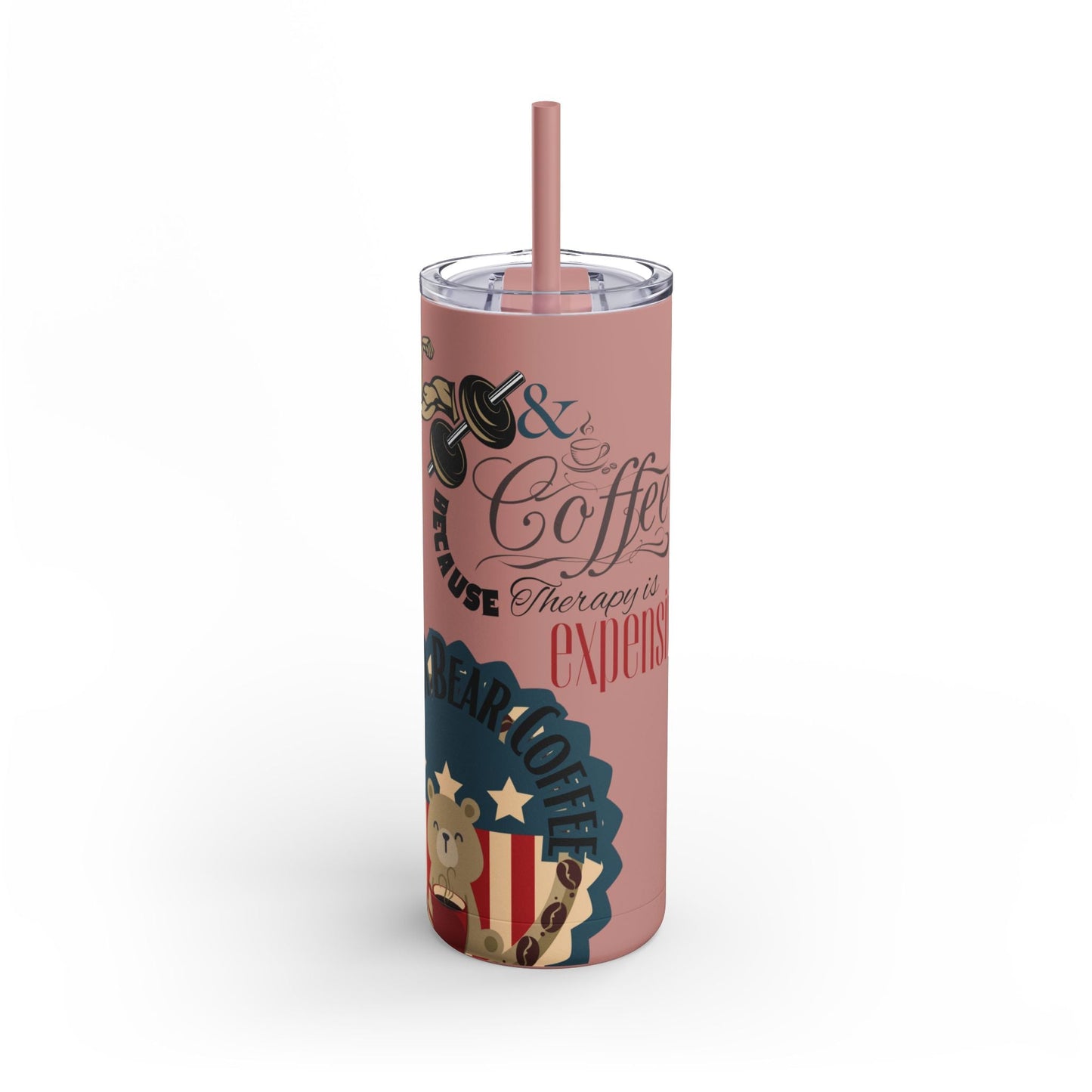 Gym & Coffee Skinny Matte Tumbler, 20oz-7