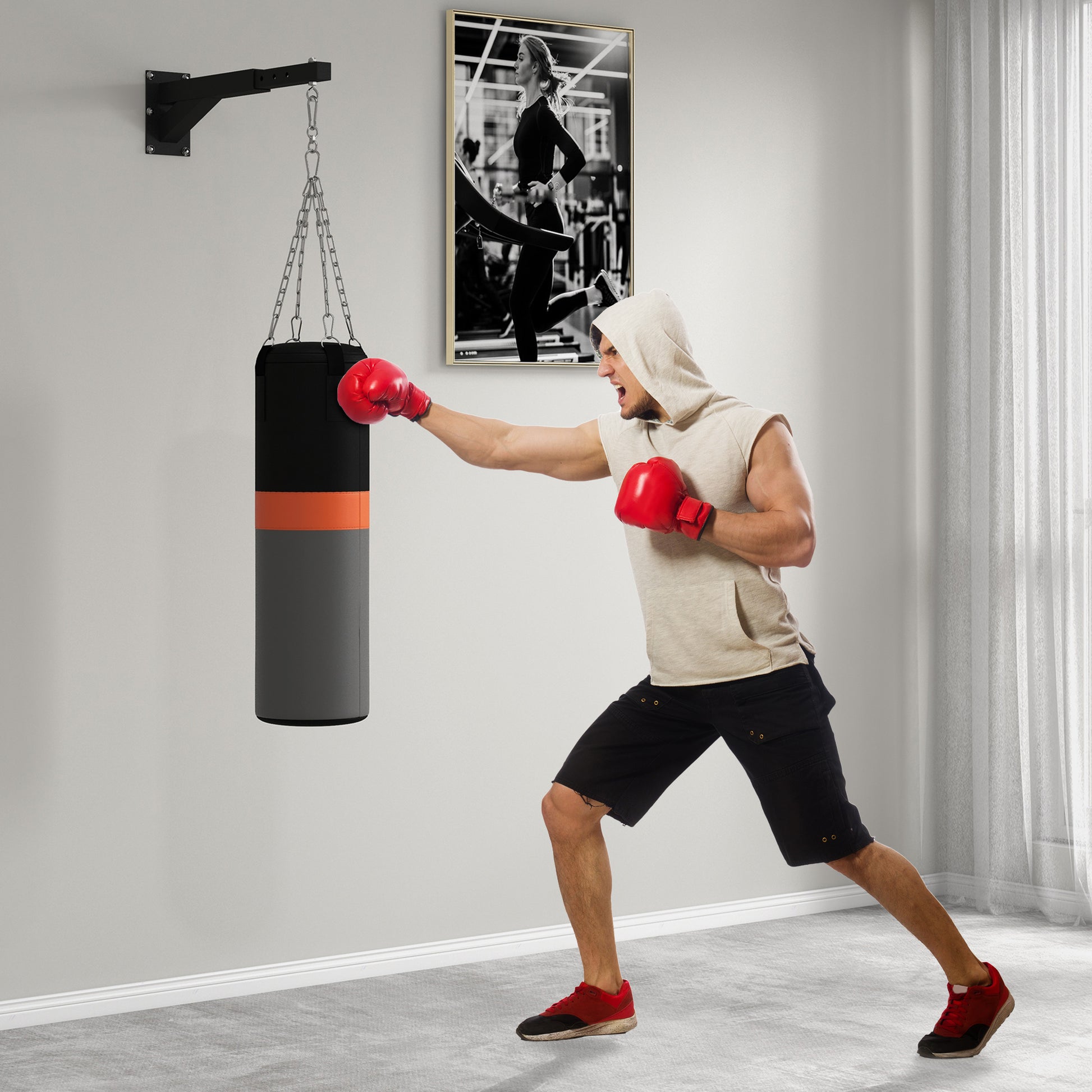 Adjustable Punch Bag Wall Bracket, 5-Length Boxing Bag Bracket for Kickboxing Muay Thai Punching Training | SPORTNOW-8