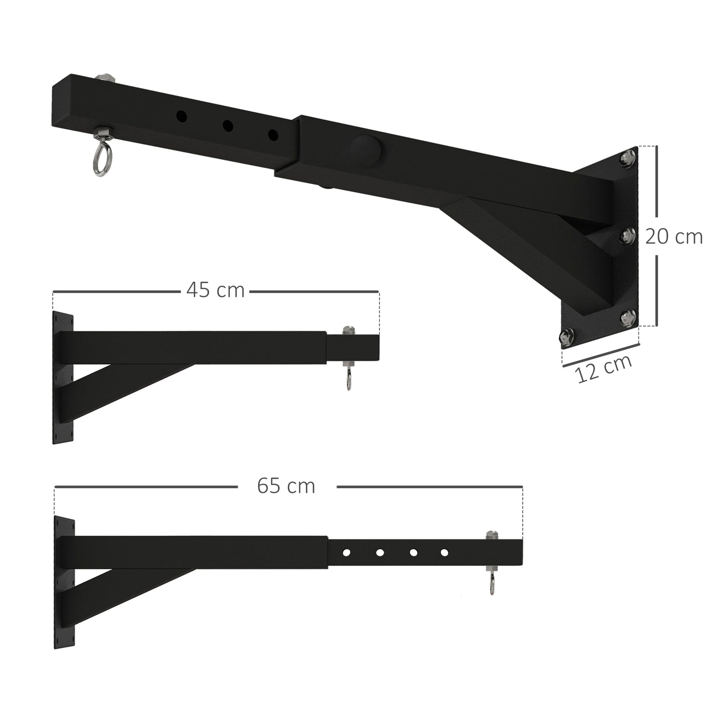 Adjustable Punch Bag Wall Bracket, 5-Length Boxing Bag Bracket for Kickboxing Muay Thai Punching Training | SPORTNOW-1