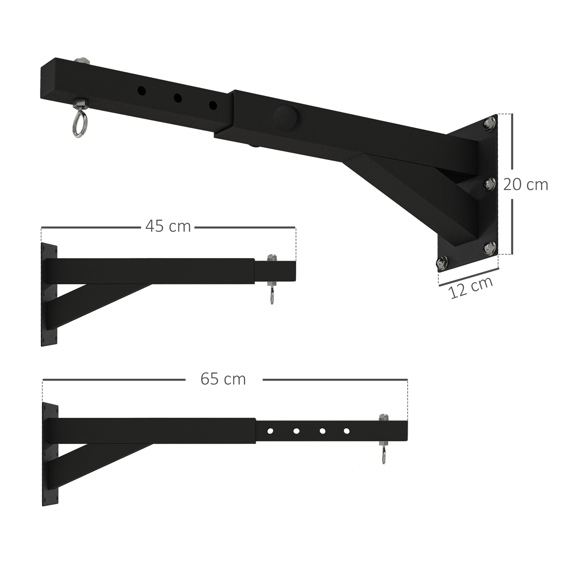 Adjustable Punch Bag Wall Bracket, 5-Length Boxing Bag Bracket for Kickboxing Muay Thai Punching Training | SPORTNOW-1